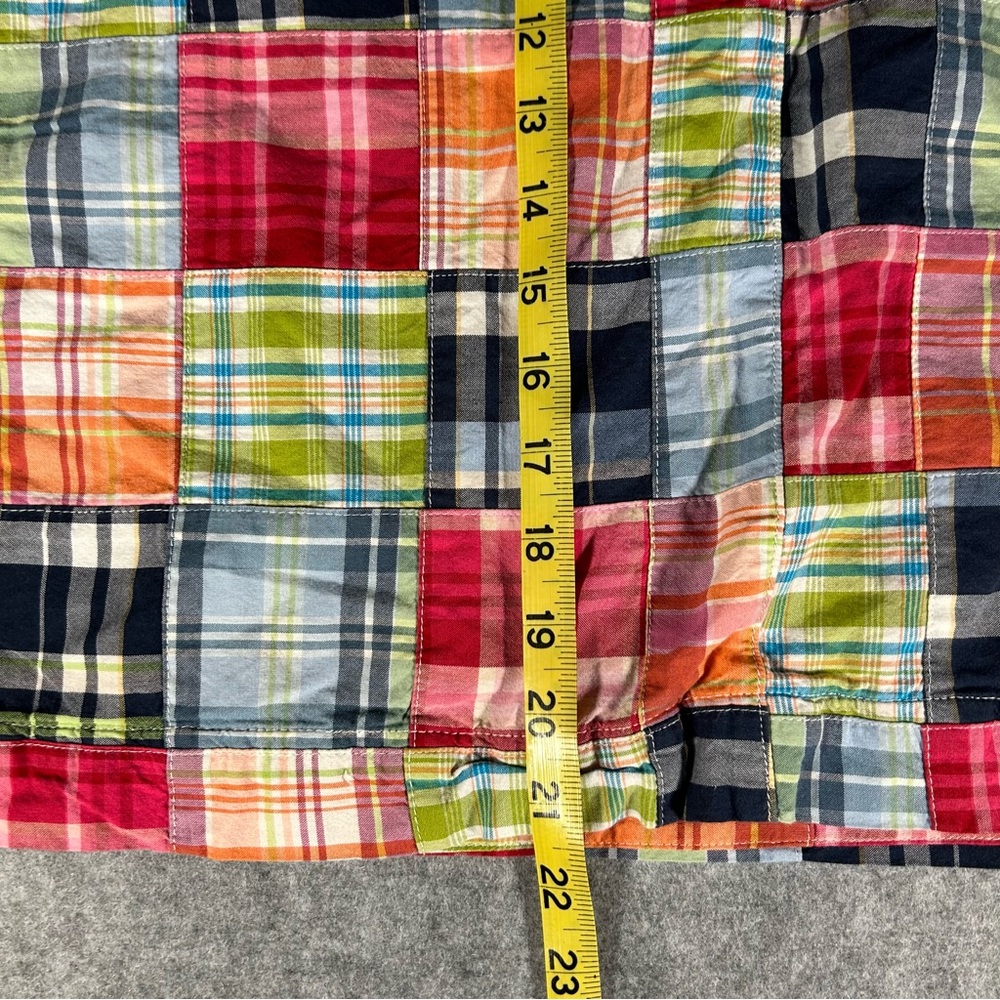 L.L. Bean patchwork plaid skirt, size 12 favorite fit, straight, colorful - Picture 4 of 5
